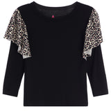 Leopard Sleeve Top and Bell Pant Set - Denny's