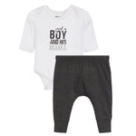 Just A Boy And His Mama 2pc Onesie Harem Pant Set - Denny's