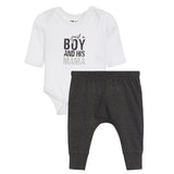 Just A Boy And His Mama 2pc Onesie Harem Pant Set - Denny's