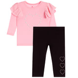 2pc Pearl Heart Legging Set