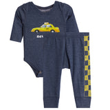 2pc Denim Taxi Rib Set