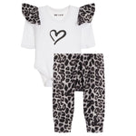 2pc Cheetah Ruffle Onesie Set - Denny's