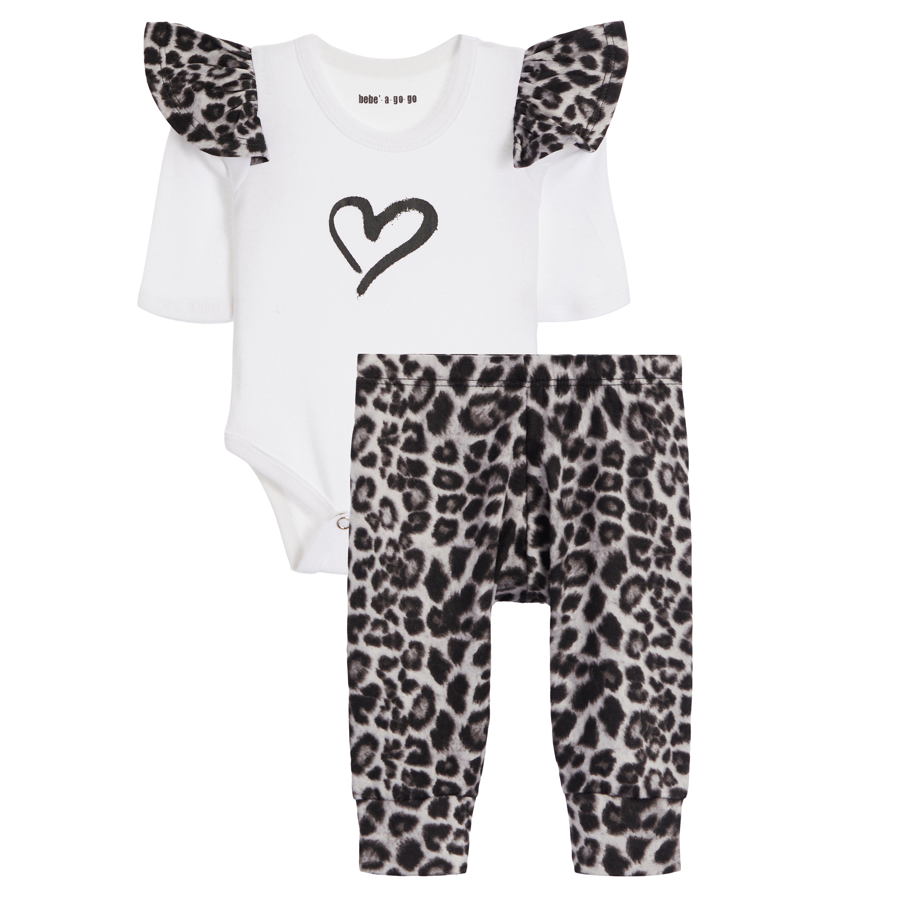 2pc Cheetah Ruffle Onesie Set - Denny's