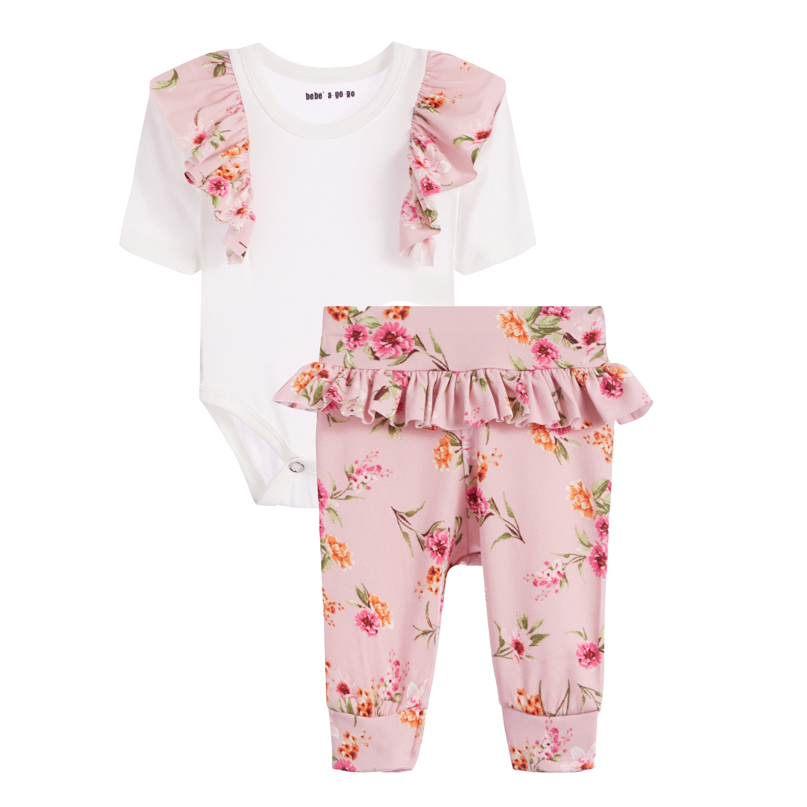2pc Floral Ruffle Onesie Set - Denny's