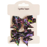 2pk Mini Neon Splatter Bow Set