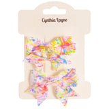 2pk Mini Neon Splatter Bow Set