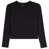 Cut Out Heart Long Sleeve Rib Tee