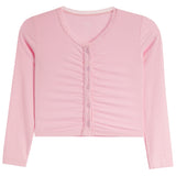 Lace Trim Rib Cardigan