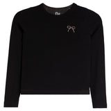 Long Sleeve Tee With Crystal Bow