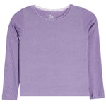 Long Sleeve Rib With Lace Trim - Denny's