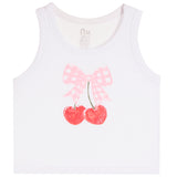 Gingham Bow And Cherry Tank