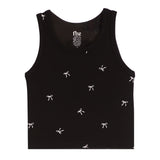 Rib Tank With Allover White Bows