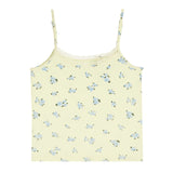 Floral Rib Cami With Lace Trim