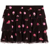 Rib Floral Lace Tier Skirt