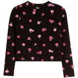 Long Sleeve Floral Rib Tee