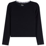 Long Sleeve Lace Trim Shirt