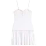 Henley Dress With Ruffle Bottom
