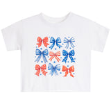 Short Sleeve Tee With 9 Americana Bows