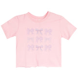 9 Blue Toile Bows Crop Tee