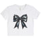 Short Sleeve Tee With Black Leather Bow - Denny's