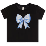Short Sleeve Tee With Blue Bow