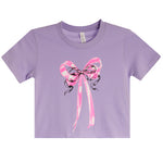 Pink And Black Bow Tee - Denny's