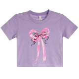 Pink And Black Bow Tee - Denny's