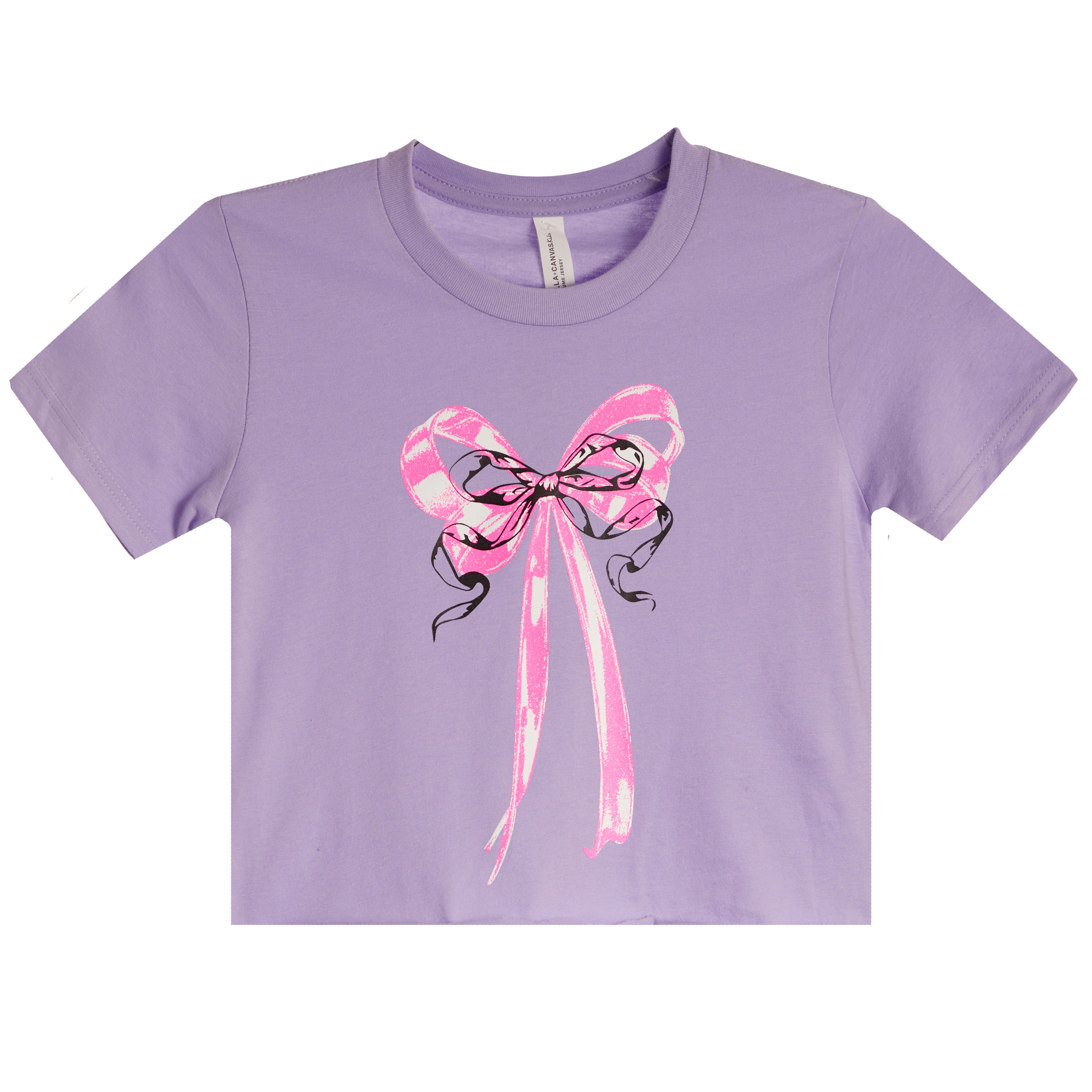 Pink And Black Bow Tee - Denny's