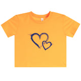 Navy Double Heart Short Sleeve Tee