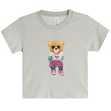 Bubblegum Plaid Bear Tee - Denny's