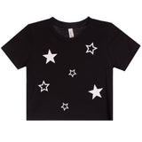 Allover White Stars Crop Tee