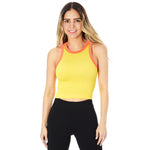 Contrast Trim Ribbed Tank - Denny's