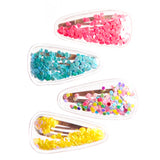 Set of 4 Confetti Filled Hair Clips - Denny's