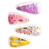 Set of 4 Confetti Filled Hair Clips - Denny's