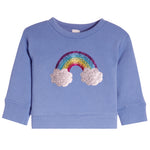 Fleece Crew Sweatshirt With Glitter Rainbow - Denny's