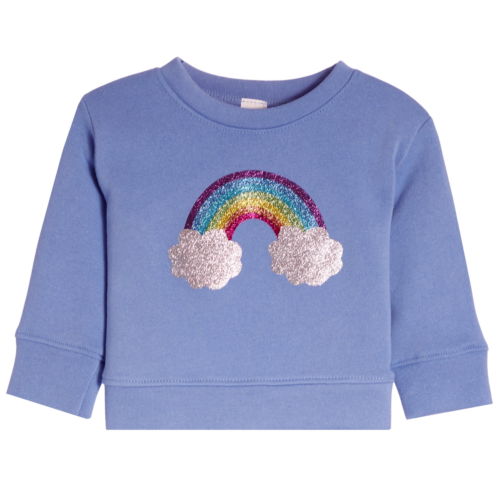 Fleece Crew Sweatshirt With Glitter Rainbow - Denny's