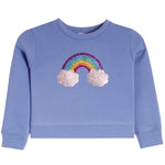 Fleece Crew Sweatshirt With Glitter Rainbow - Denny's