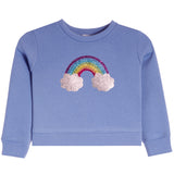 Fleece Crew Sweatshirt With Glitter Rainbow - Denny's