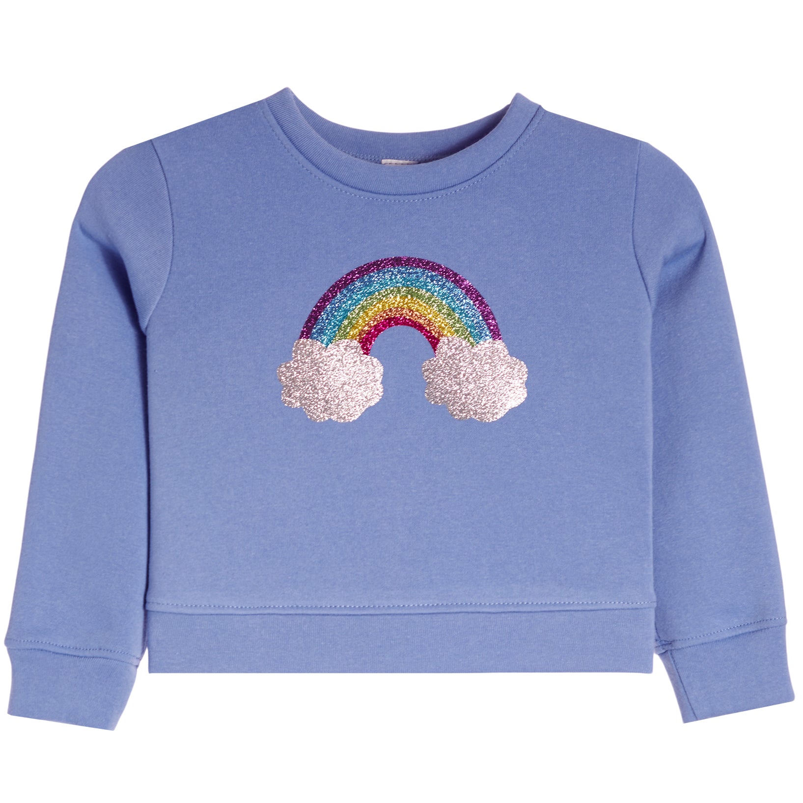 Fleece Crew Sweatshirt With Glitter Rainbow - Denny's
