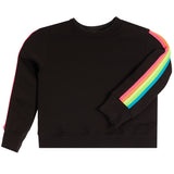Fleece Crew Sweatshirt With Neon Stripes