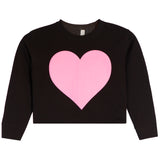 Crew Sweatshirt With Pink Heart - Denny's