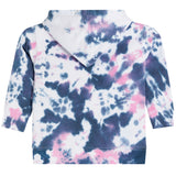 Tie Dye Zip Jacket With Double Pink Heart
