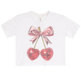 Disco Cherry Bow Short Sleeve Tee