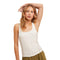 Lace Mixed Rib Corset Tank - Denny's