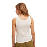 Lace Mixed Rib Corset Tank - Denny's