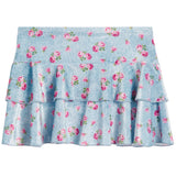Glitter Rose Denim Ruffle Skirt