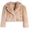 Oatmeal Crush Faux Fur Jacket - Denny's