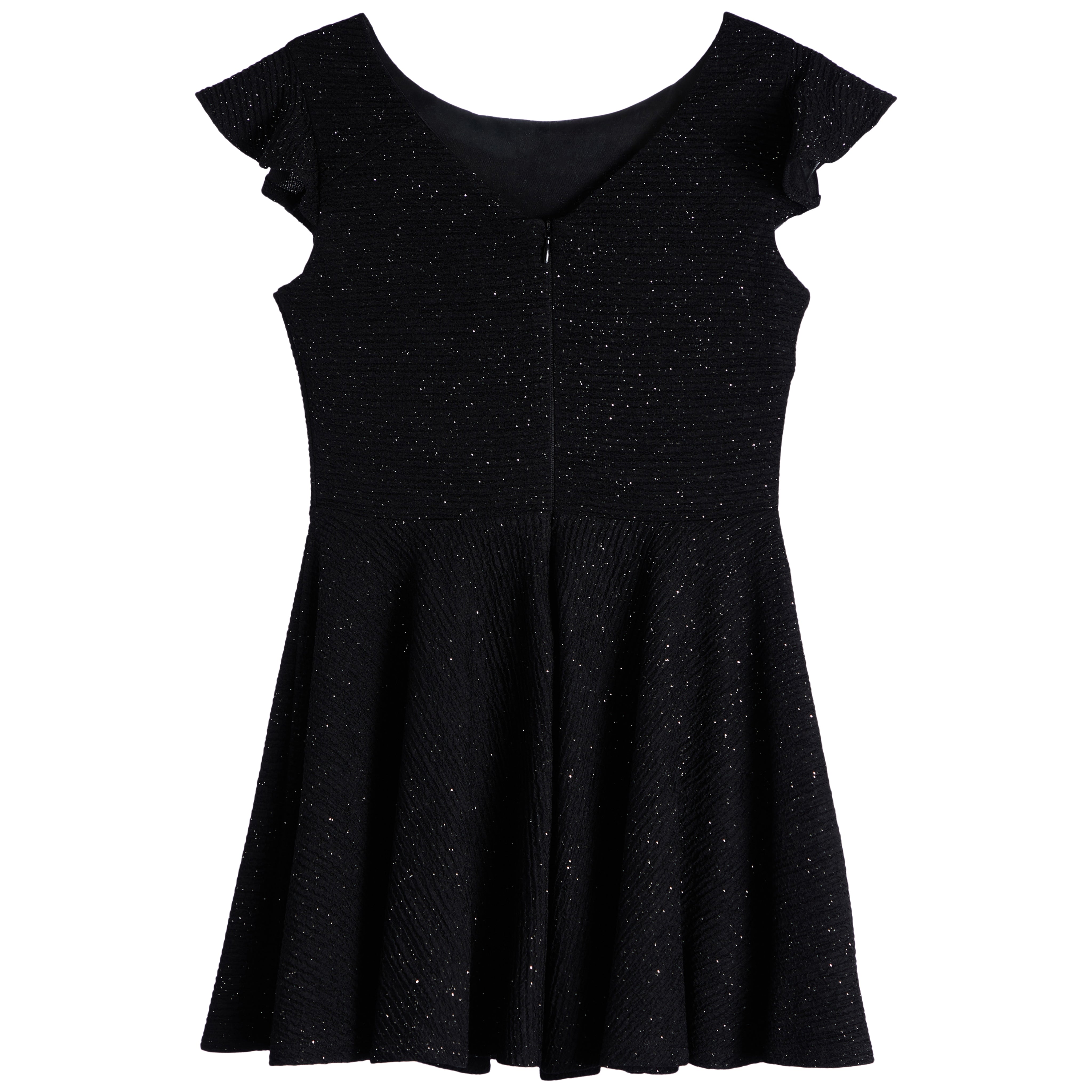 Ruffle Sleeve Fit & Flare Dress - Denny's