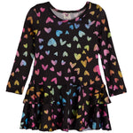 Allover Heart Long Sleeve Dress - Denny's