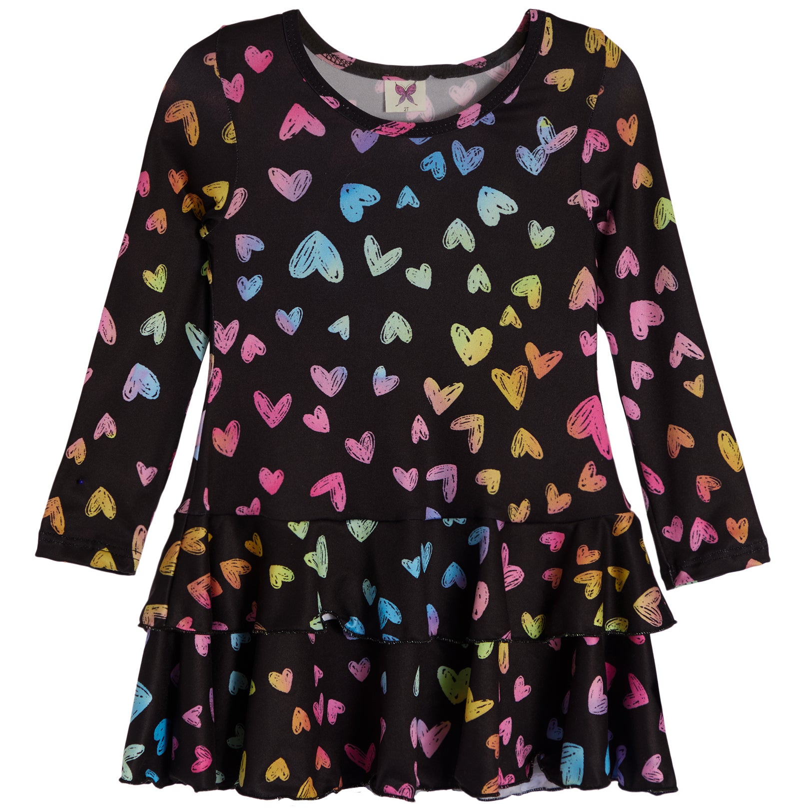 Allover Heart Long Sleeve Dress - Denny's